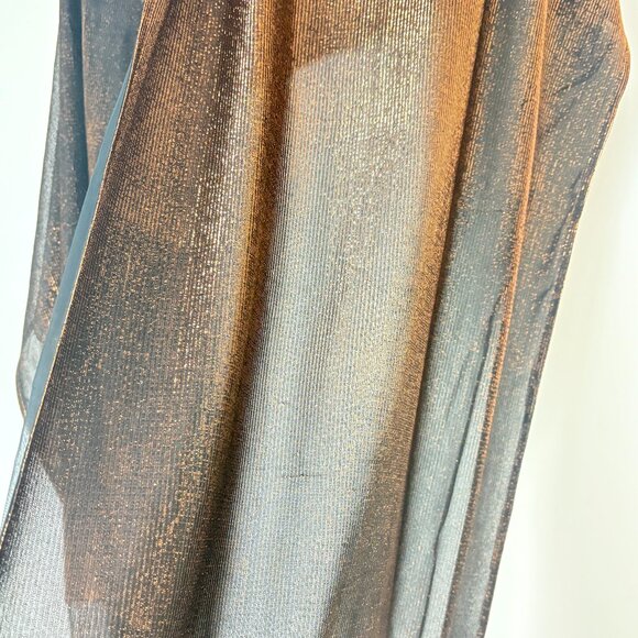 Women’s Bronze Maxi Strapless Dress W/Elbow Length Open-Front Jacket & Scarf - Picture 12 of 15